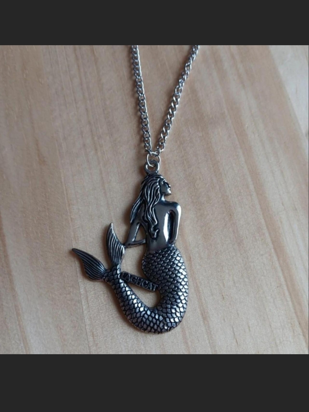 LAGHCAT Mermaid Sea Siren Silver Tone Statement Pendant with Chain